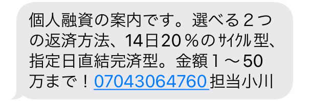 07043064760からのメール